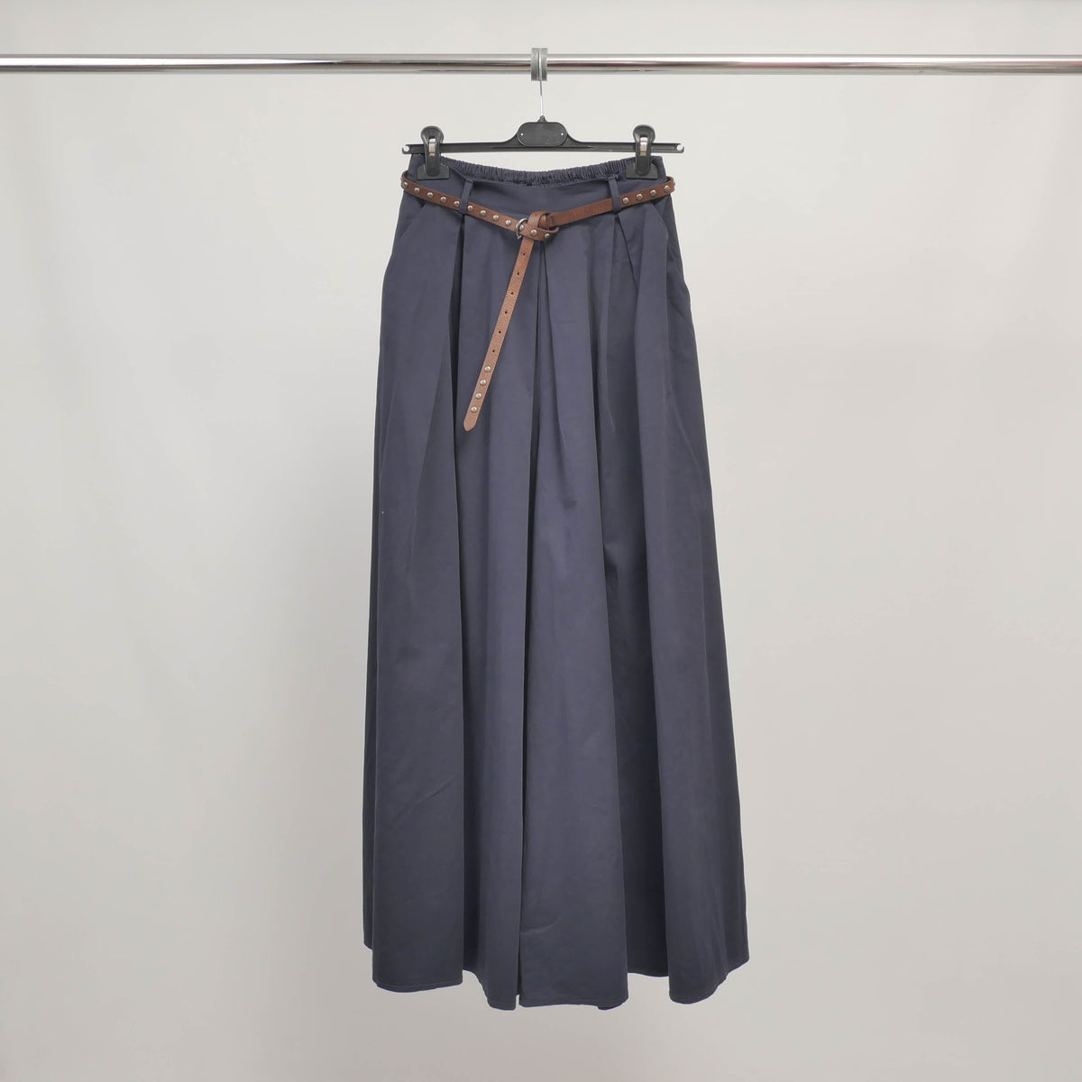 Wide leg belted cotton trousers cva824687