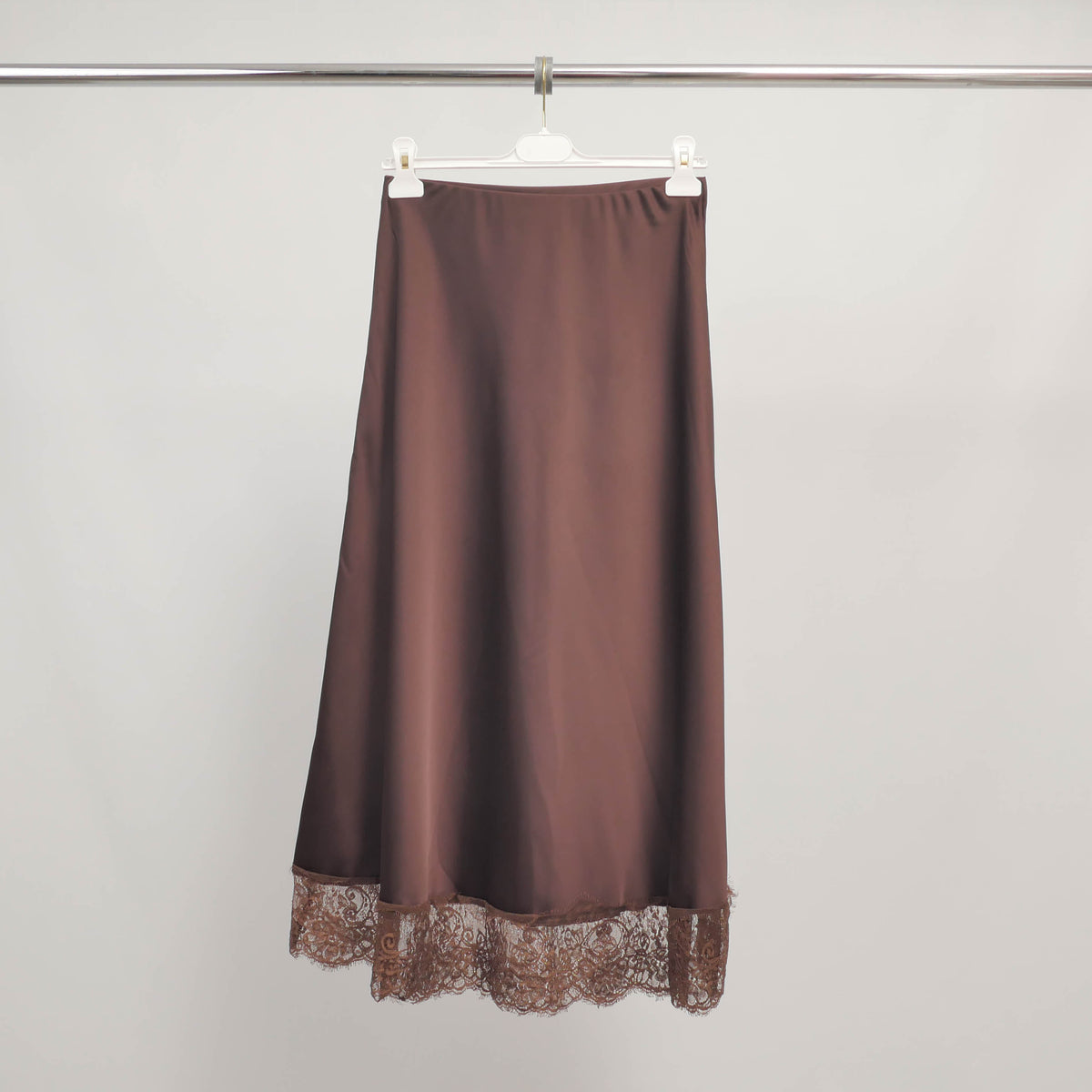 Satin midi length skirt with lace – bcl5029vs 2