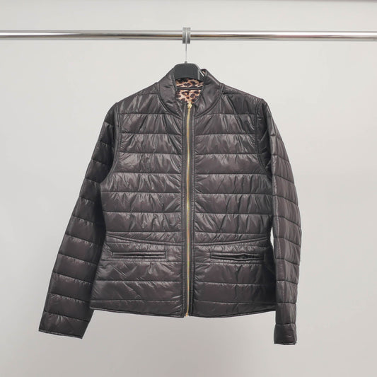 Doudoune légère réversible unie ou imprimé léopard – MJ84158