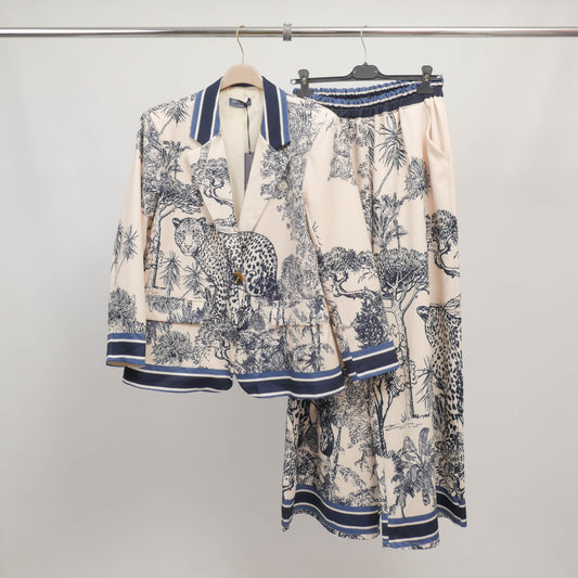 Veste imprimé jungle à col contrasté YCM25670