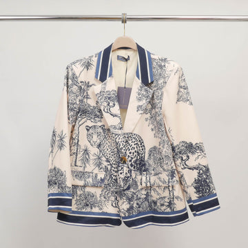 Veste imprimé jungle à col contrasté YCM25670