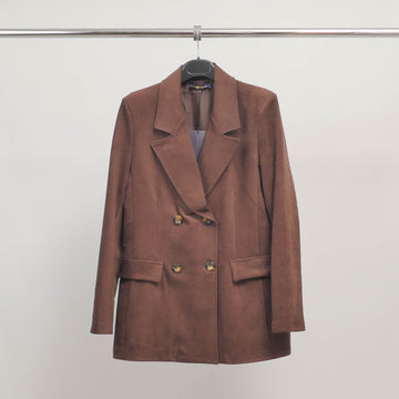 Blazer long croisé en velours TDM06621-2