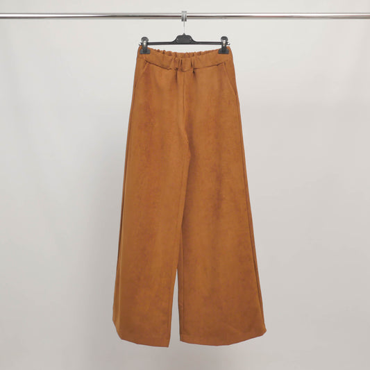 Pantalon large en maille chenille caramel ou chocolat – TDM61924