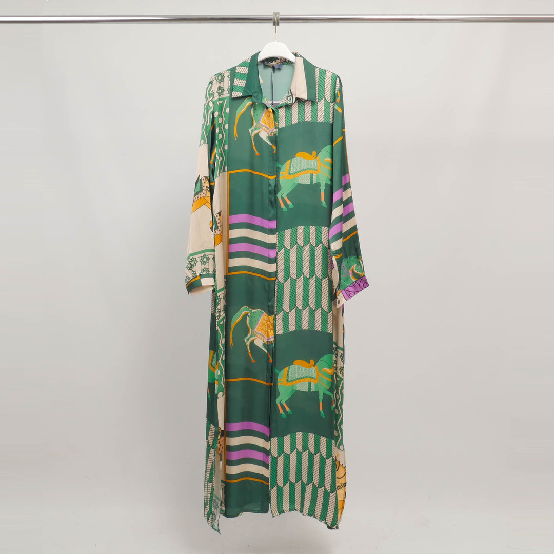 Long dress with horse print KD6255VS-8