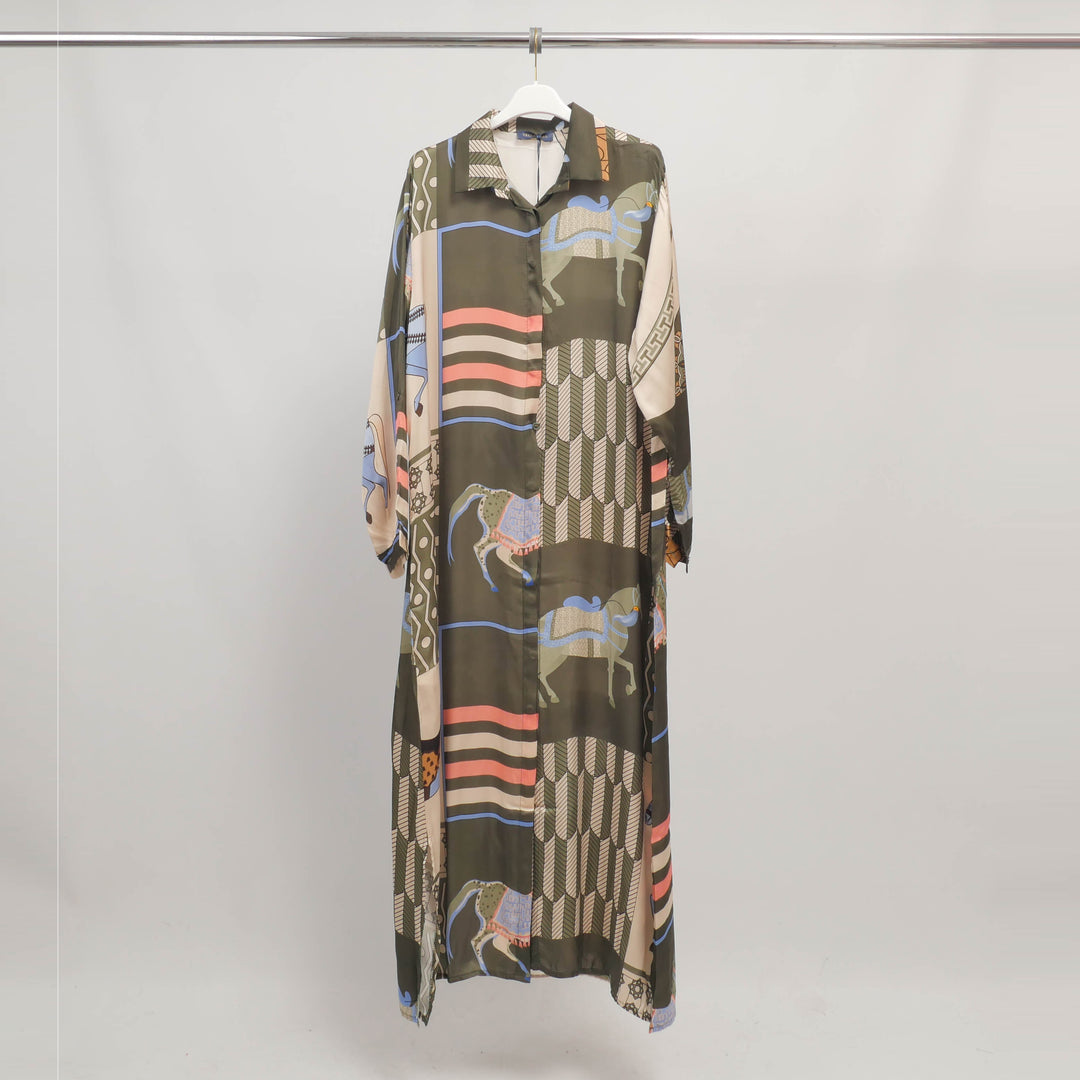 Long dress with horse print KD6255VS-8