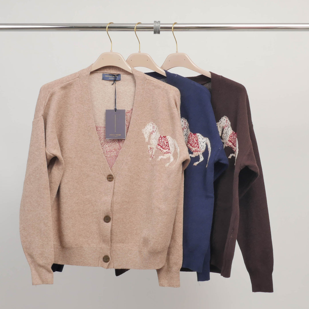 Embroidered horse cardigan – MSJ76923 