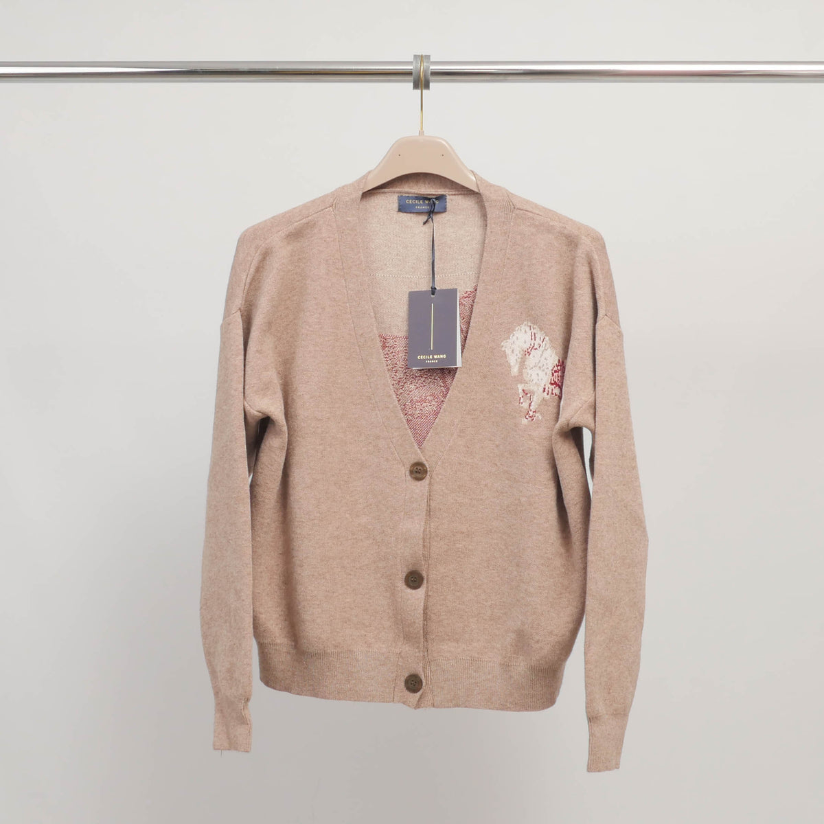 Embroidered horse cardigan – msj76923 