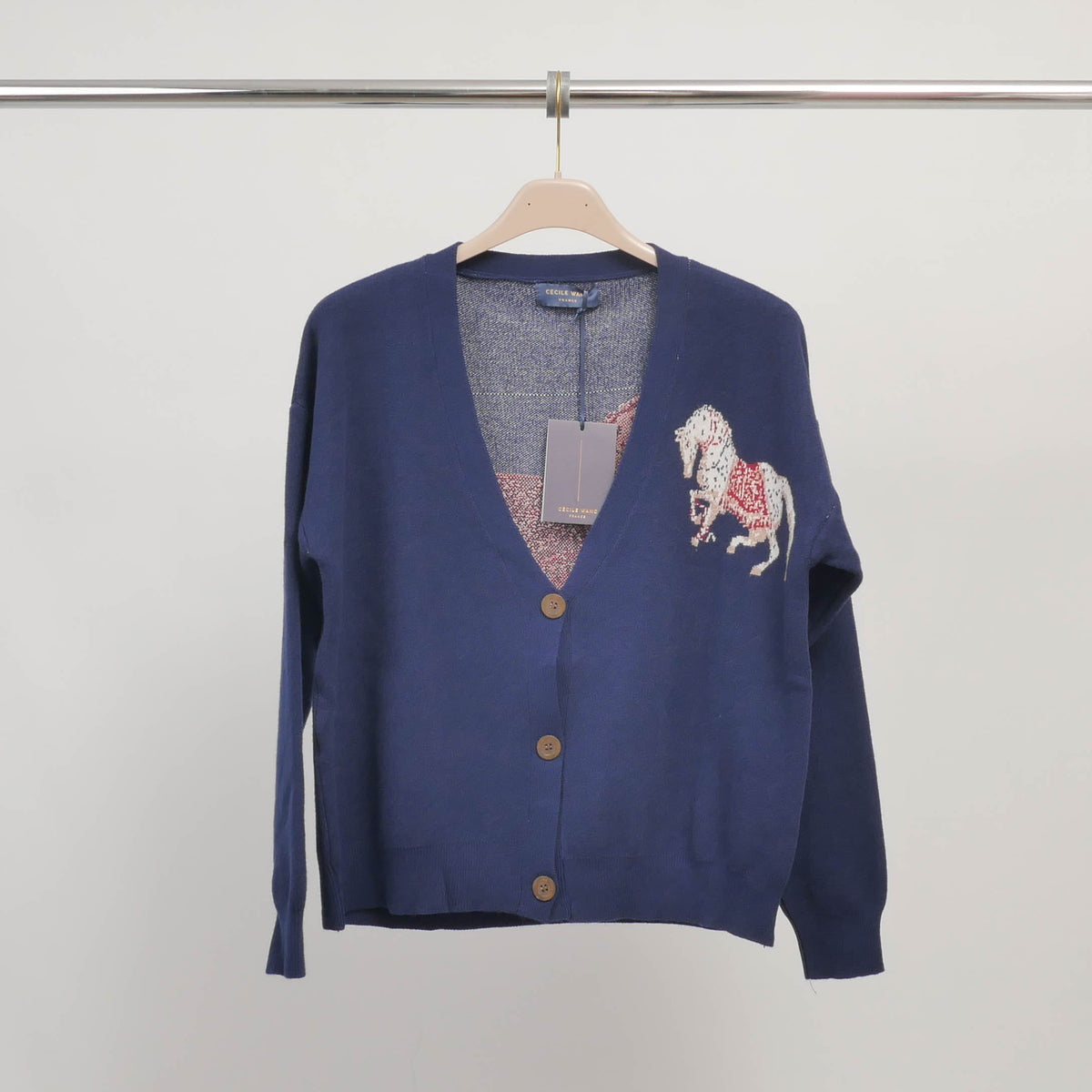 Embroidered horse cardigan – msj76923 