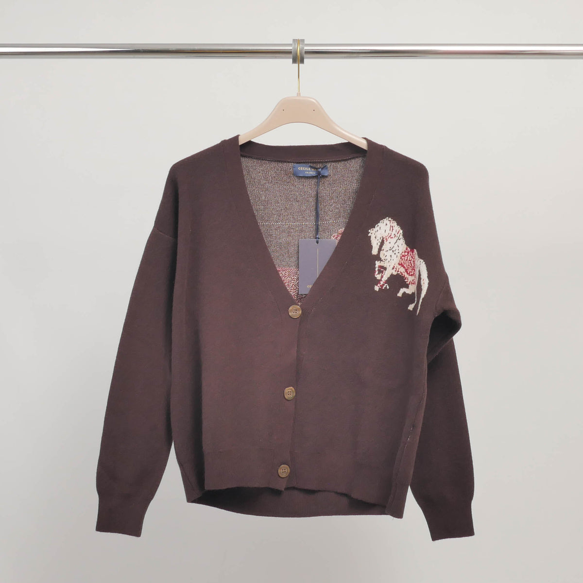 Embroidered horse cardigan – msj76923 