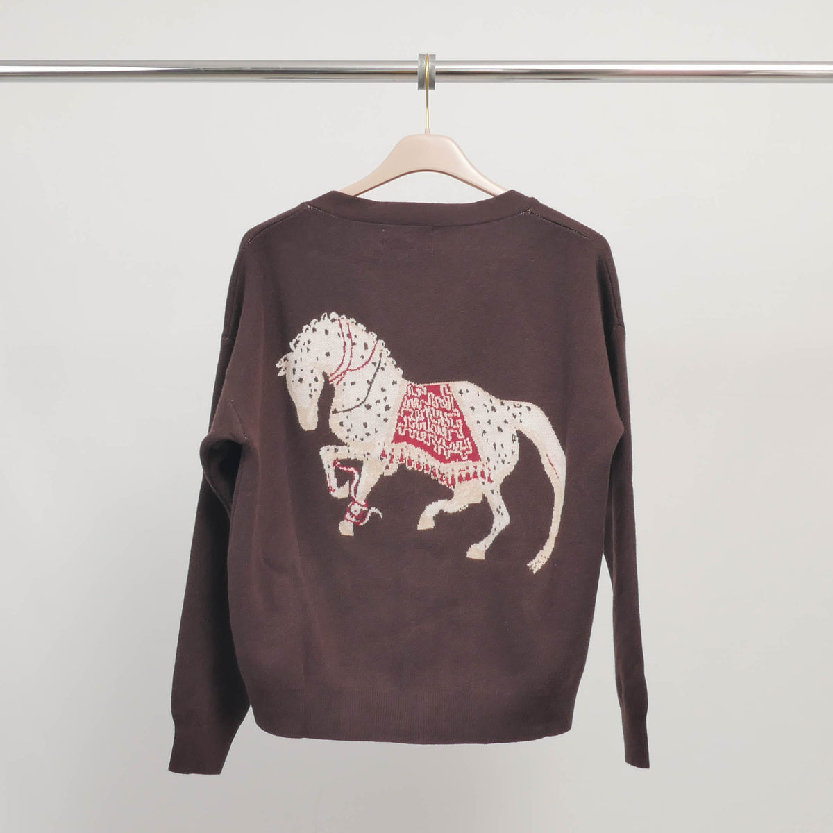 Embroidered horse cardigan – msj76923 