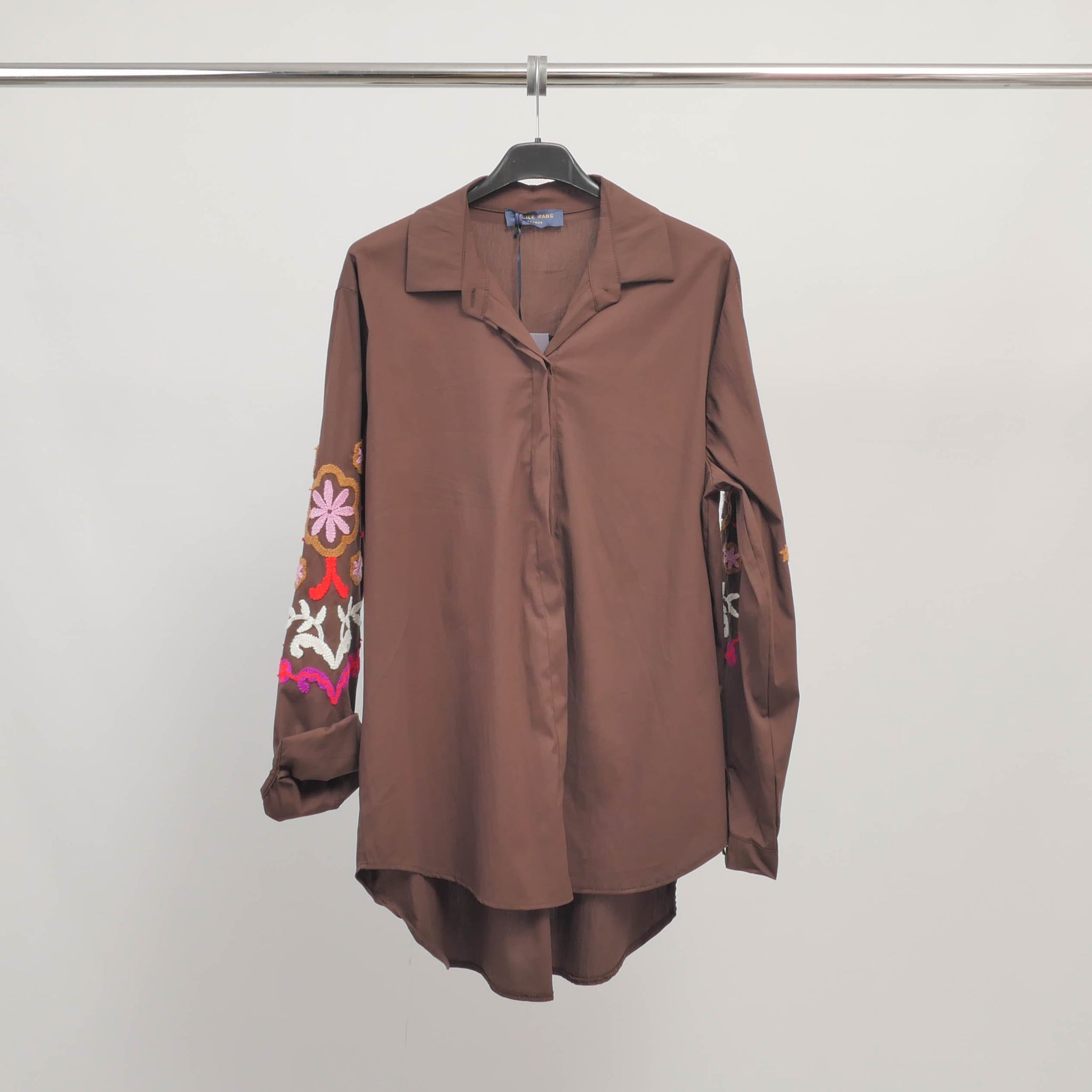 Chemise longue à broderies colorées – TDM78525-2