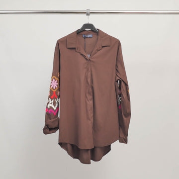 Chemise longue à broderies colorées – TDM78525-2