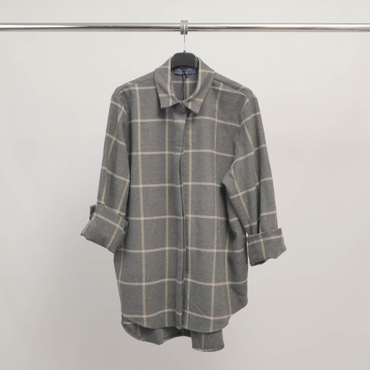 Chemise longue à carreaux avec base arrondie – TDM50320-29