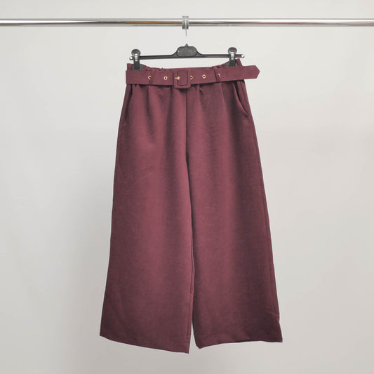 Pantalon palazzo en chenille ceinturé – TDM79825