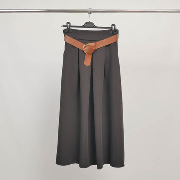 Jupe longue évasée ceinturée en tissu fluide – TDM52123FL-31