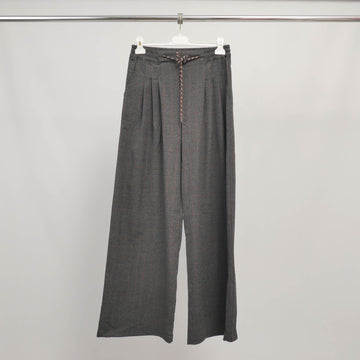 Pantalon large à carreaux taille élastiquée – BCG01904