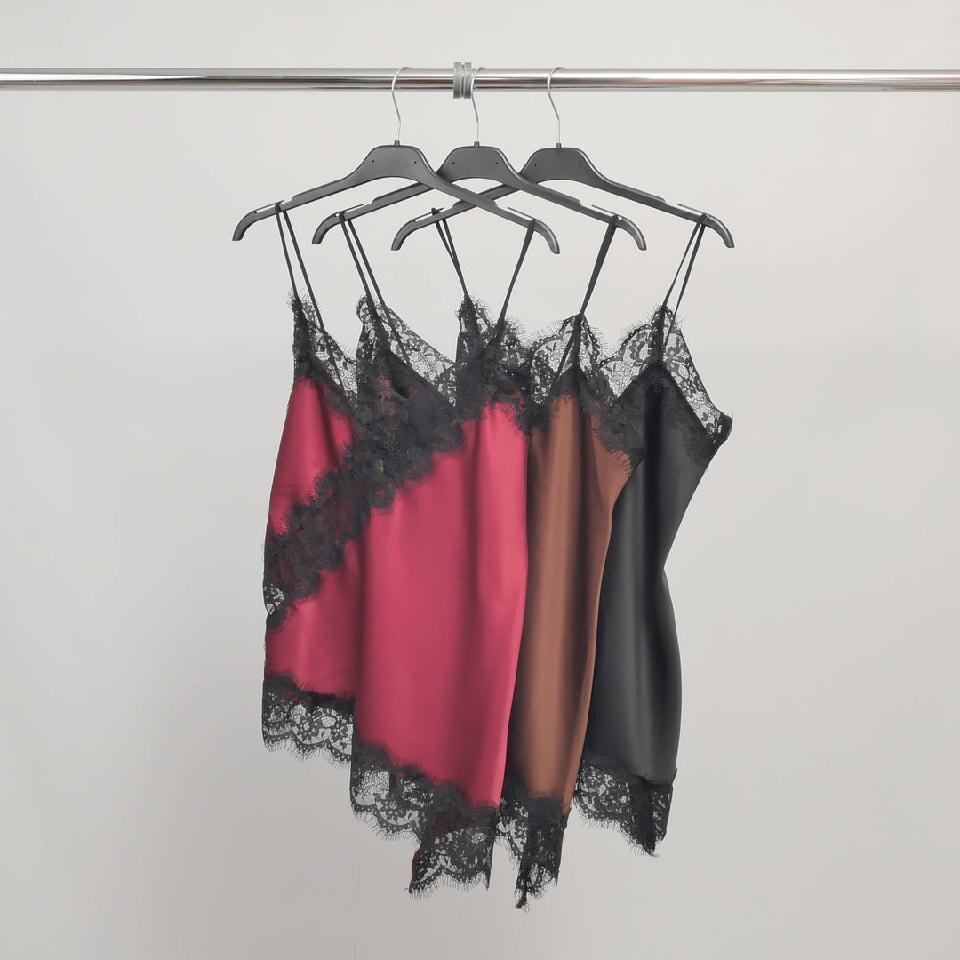 Asymmetrical Satin Lace Camisole – TDM55715 
