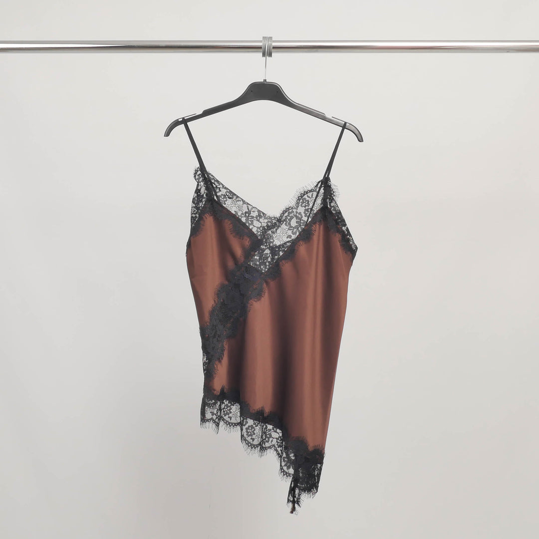 Asymmetrical Satin Lace Camisole – TDM55715 