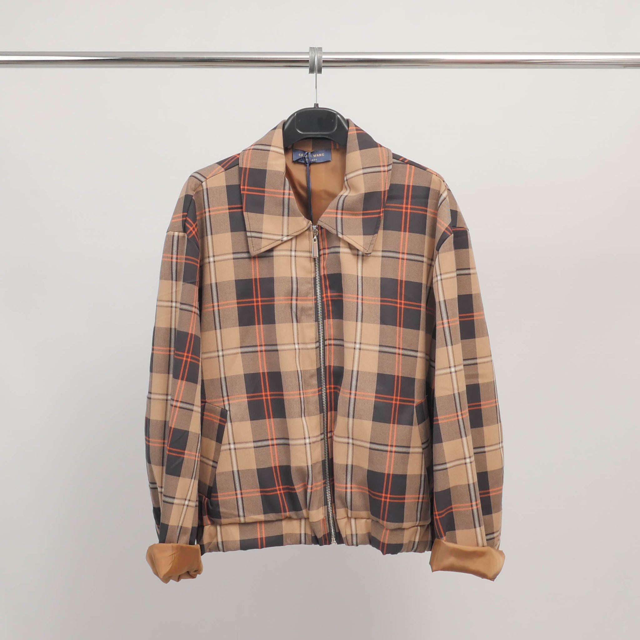 Veste courte zippée à carreaux TDM75825