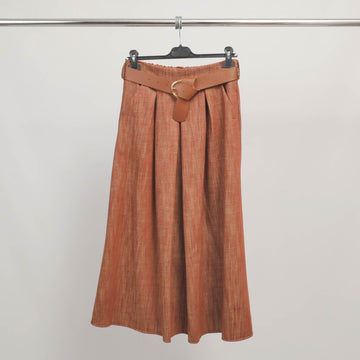 Jupe Longue Évasée Ceinturée en Coton – TDM52123-32