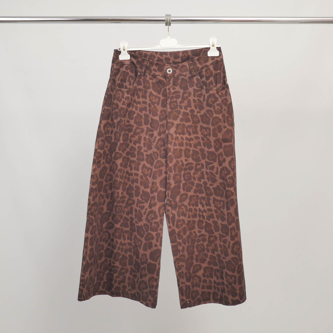 Wide-legged leopard print Bermuda shorts BCG1987-2 