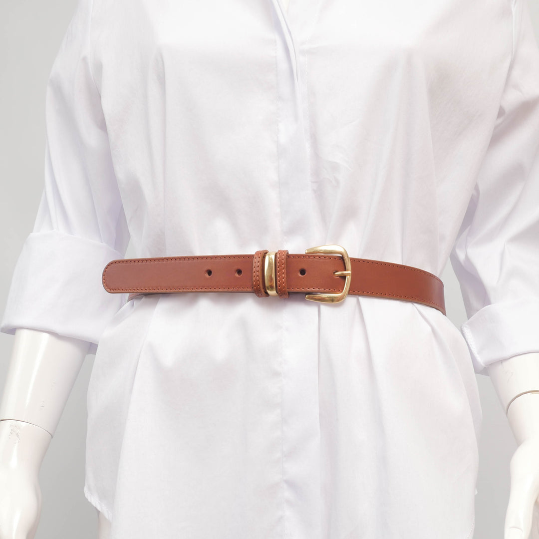 Ceinture en cuir à boucle dorée – ref BK0148
