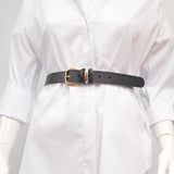 Leather belt with gold buckle – ref BK0148