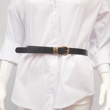 Ceinture en cuir lisse boucle dorée anneaux – ref BK0145