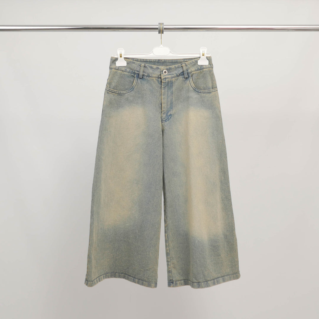 Wide-leg washed denim Bermuda shorts – BCG10987-3 