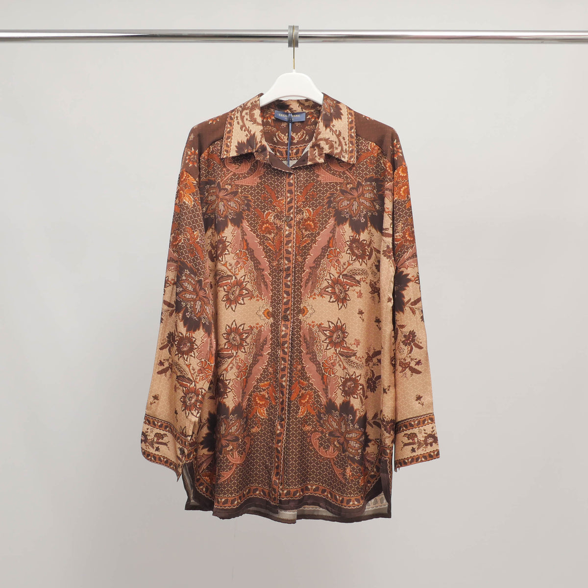 Printed long sleeved flowy shirt – kd8859vs