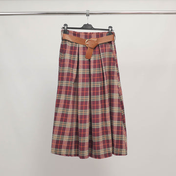 Jupe midi à carreaux ceinturée – TDM52123-33