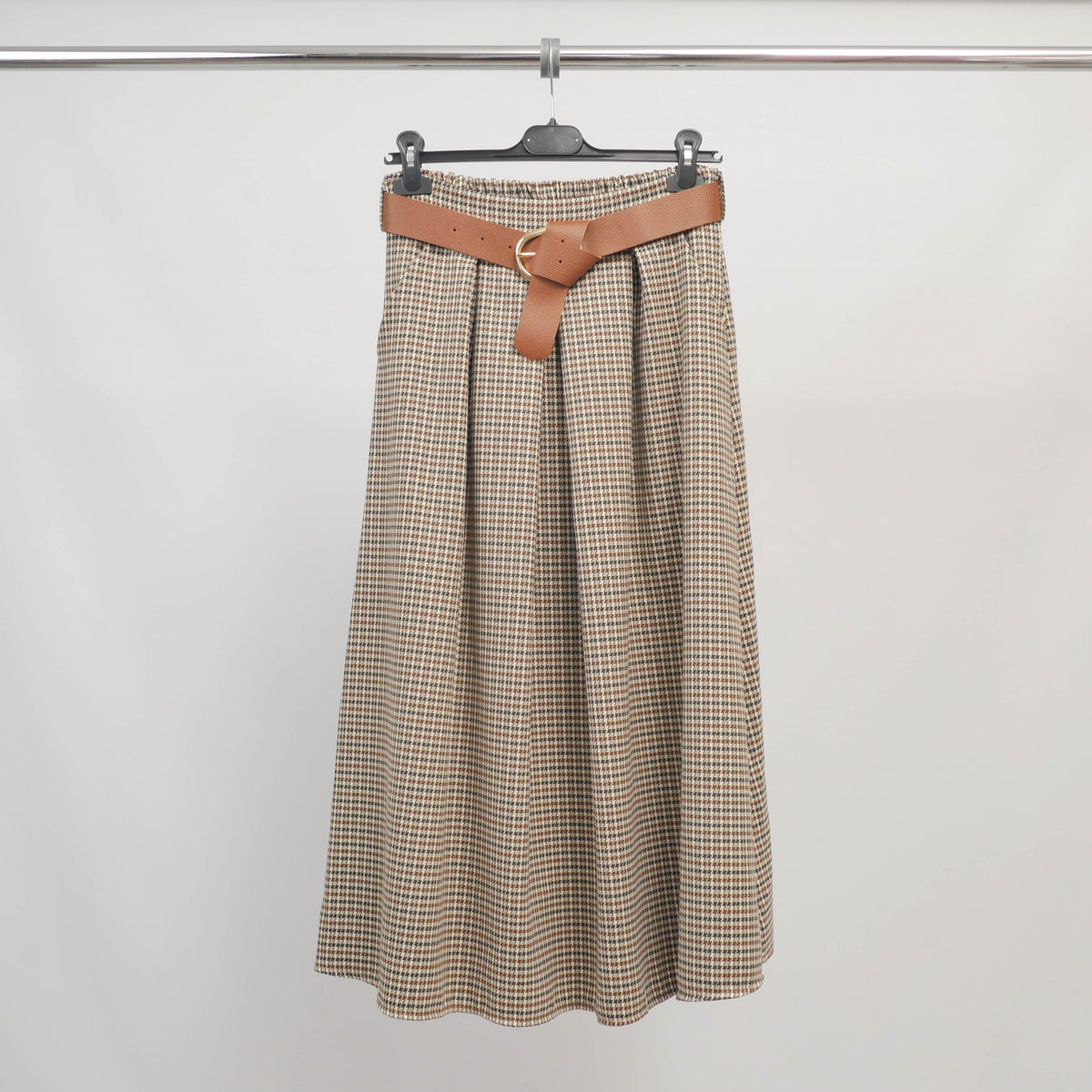 Checkered midi skirt tdm52123 35