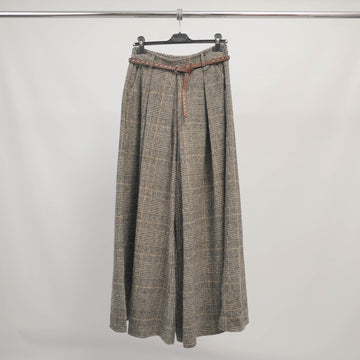 Pantalon large à carreaux ceinturé - CVA824687-3