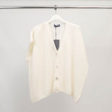 Sleeveless fluffy knit vest with jeweled buttons - MCL24002