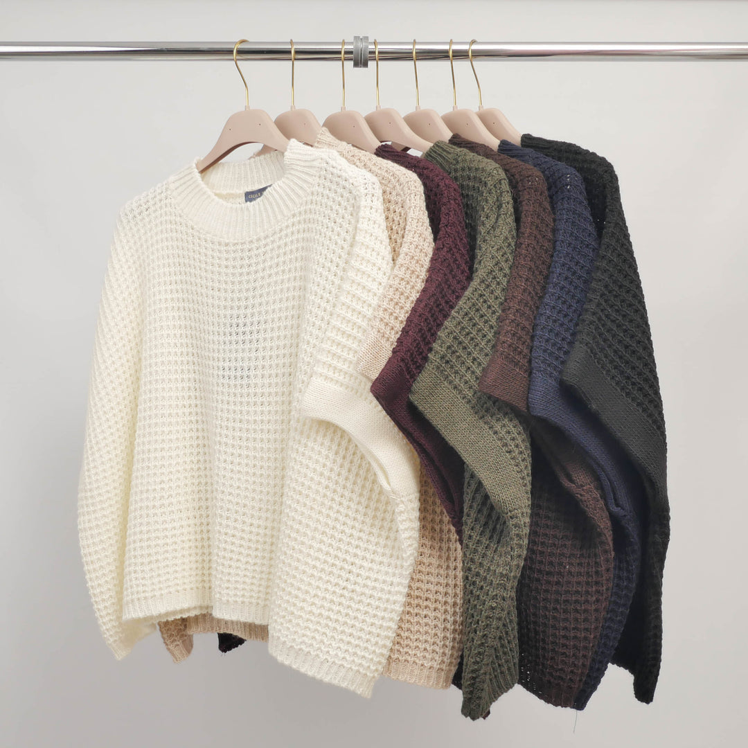 Loose round neck knit sweater – CA8545