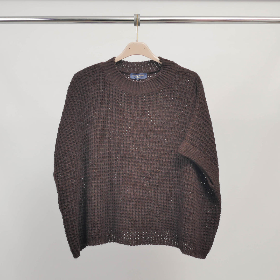 Loose round neck knit sweater – CA8545