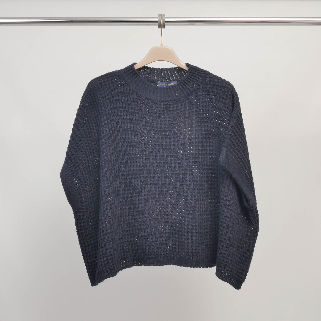 Loose round neck knit sweater – CA8545