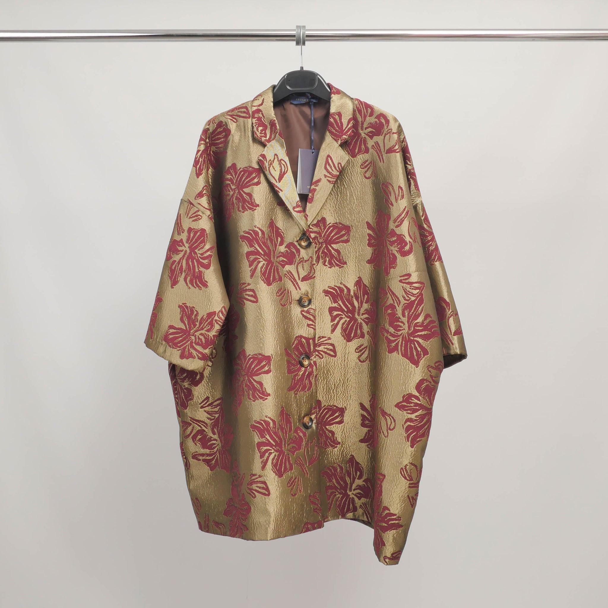 Veste jacquard fleurie oversize – TDM68925-3