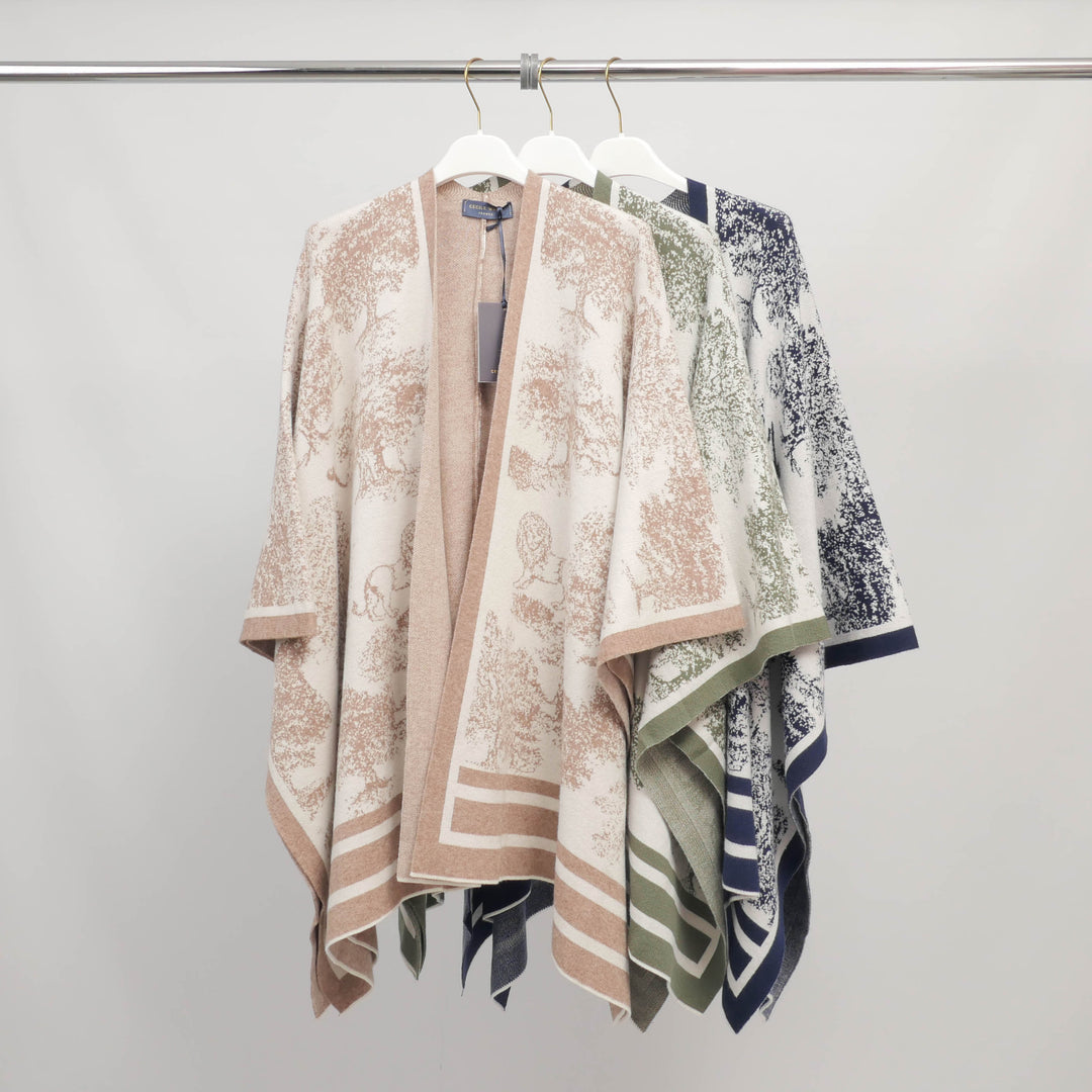 Gilet long en maille jacquard paysage – ref MSJ76930