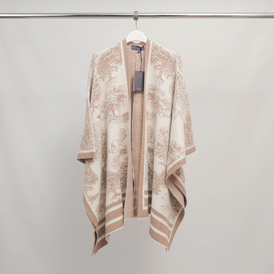 Gilet long en maille jacquard paysage – ref MSJ76930