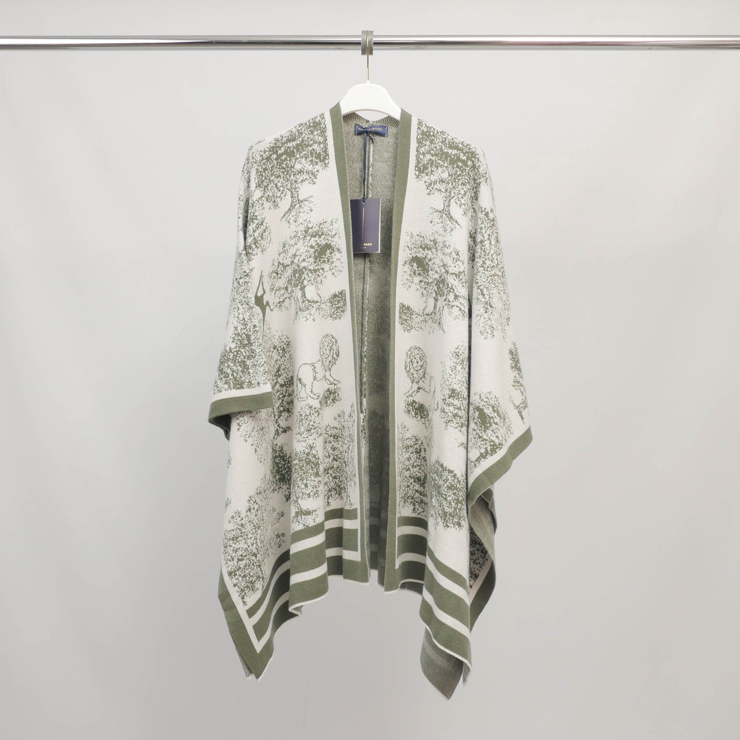 Gilet long en maille jacquard paysage – ref MSJ76930