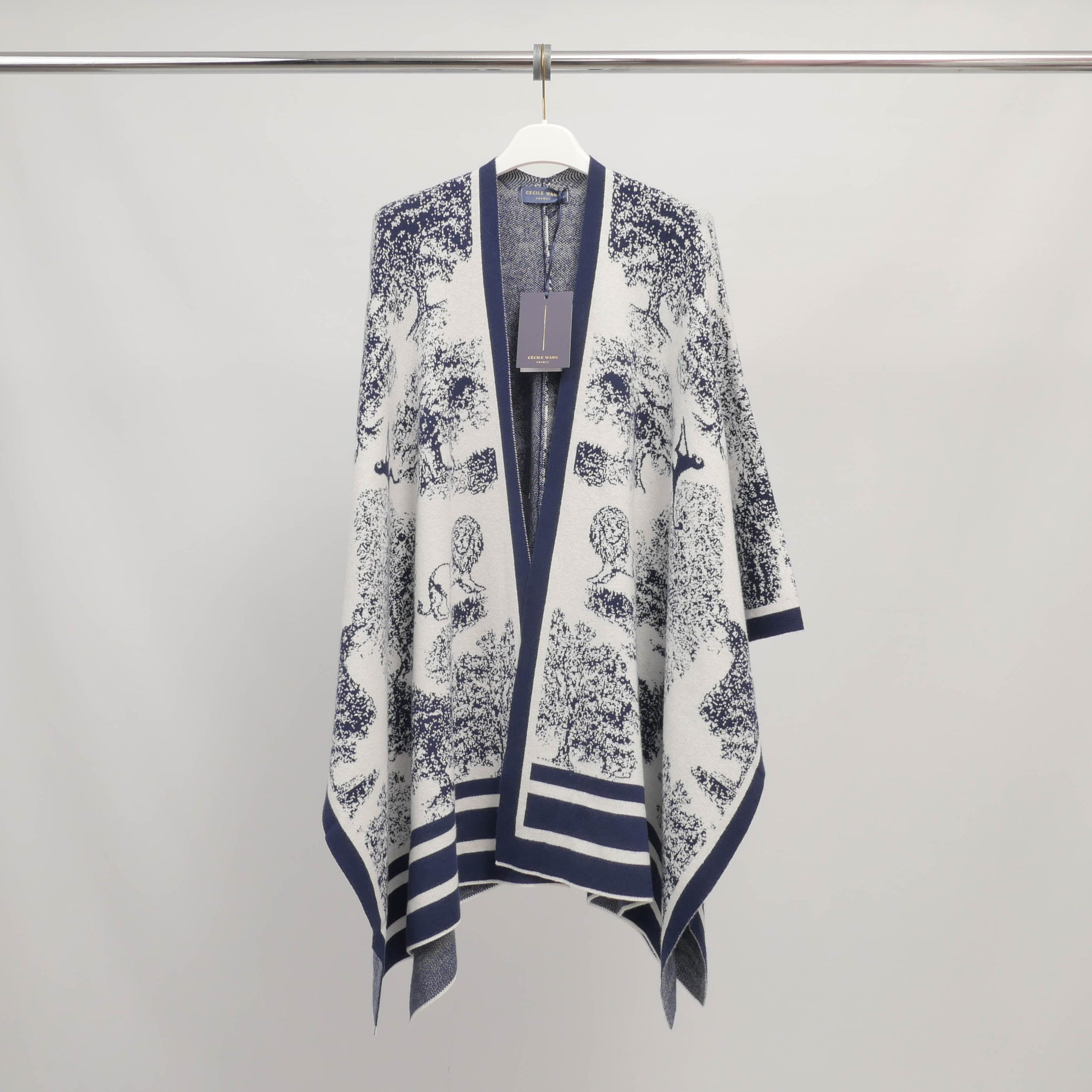 Gilet long en maille jacquard paysage – ref MSJ76930