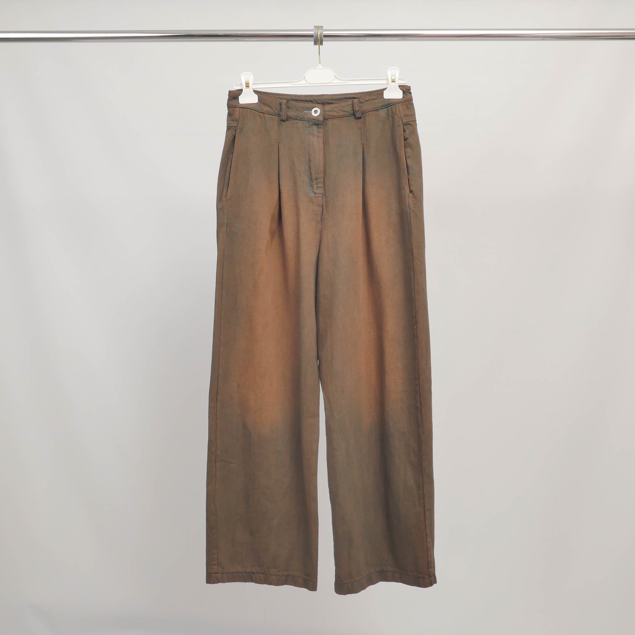 Pantalon large en coton effet délavé - BCG02060-6