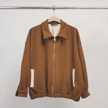 Veste zippée oversize à poches contrastées - KD9320