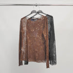 Load image into Gallery viewer, Sheer blouse embroidered with sequins TDM83325

