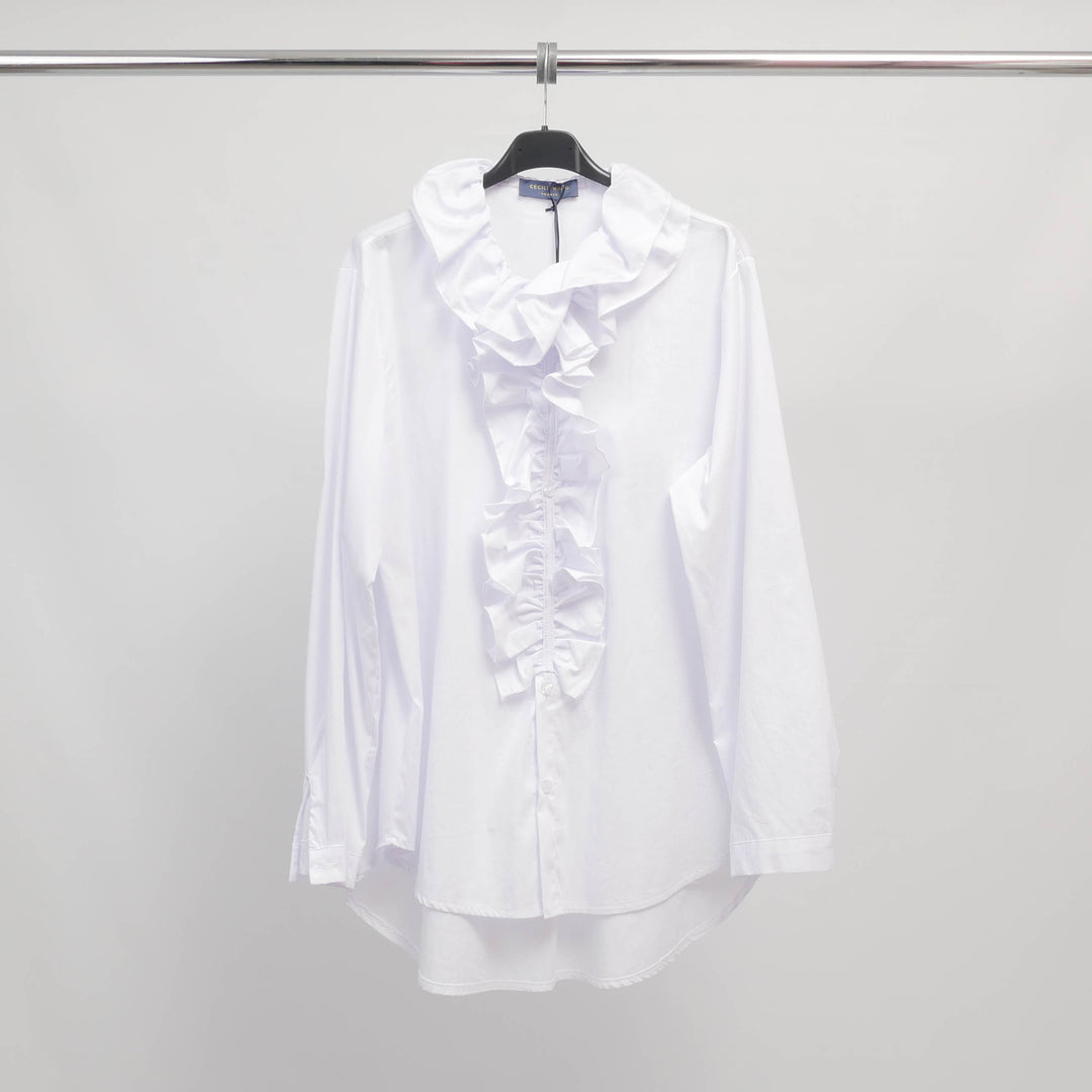 Stretch cotton ruffled shirt TDM82925