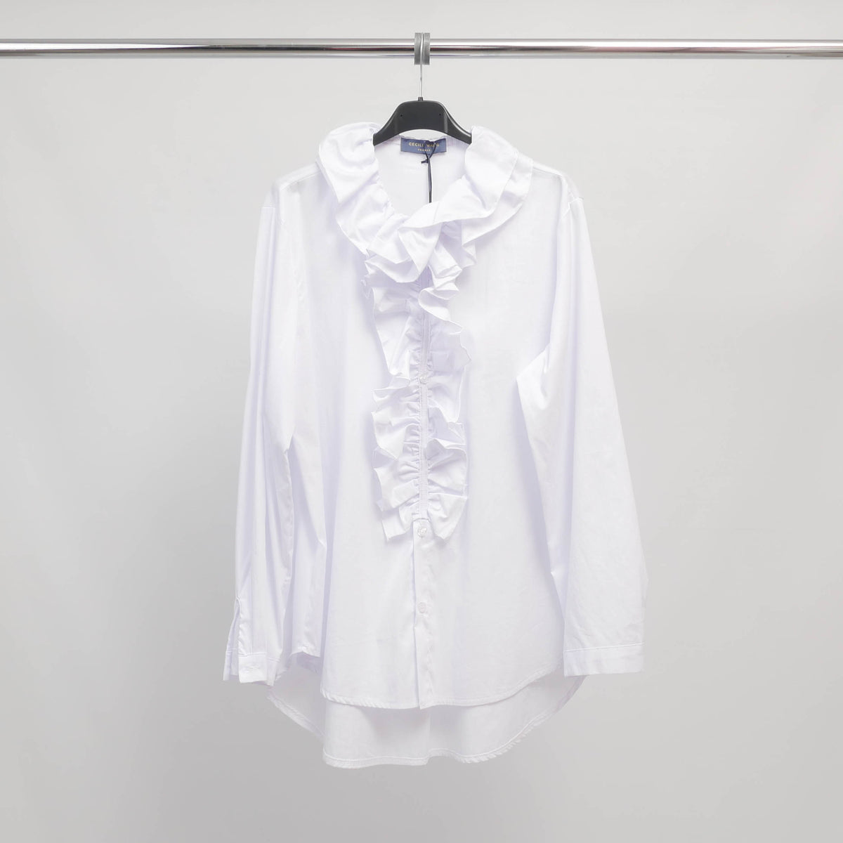 Stretch cotton ruffled shirt tdm82925