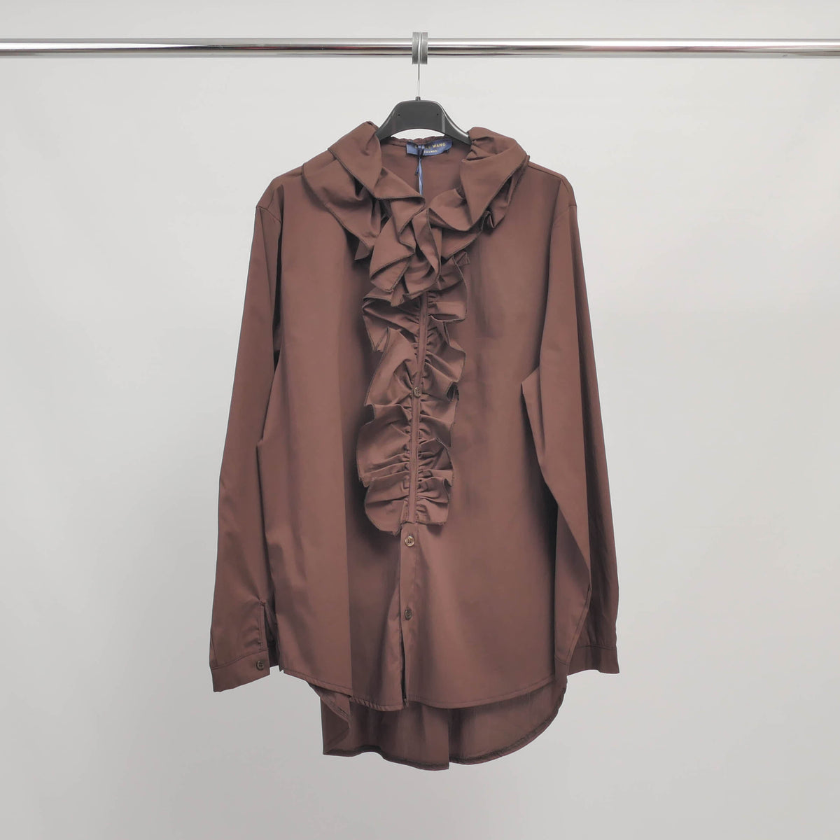 Stretch cotton ruffled shirt tdm82925