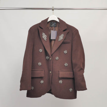 Veste blazer ornée de broderies bijoux – BCG01430-2