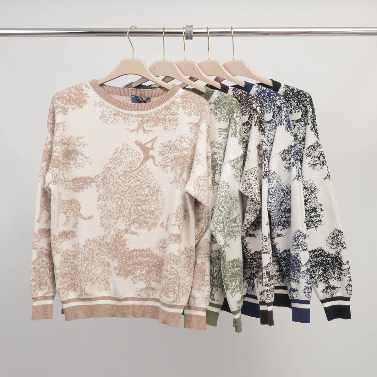 Jungle print soft knit sweater – ref msj76917